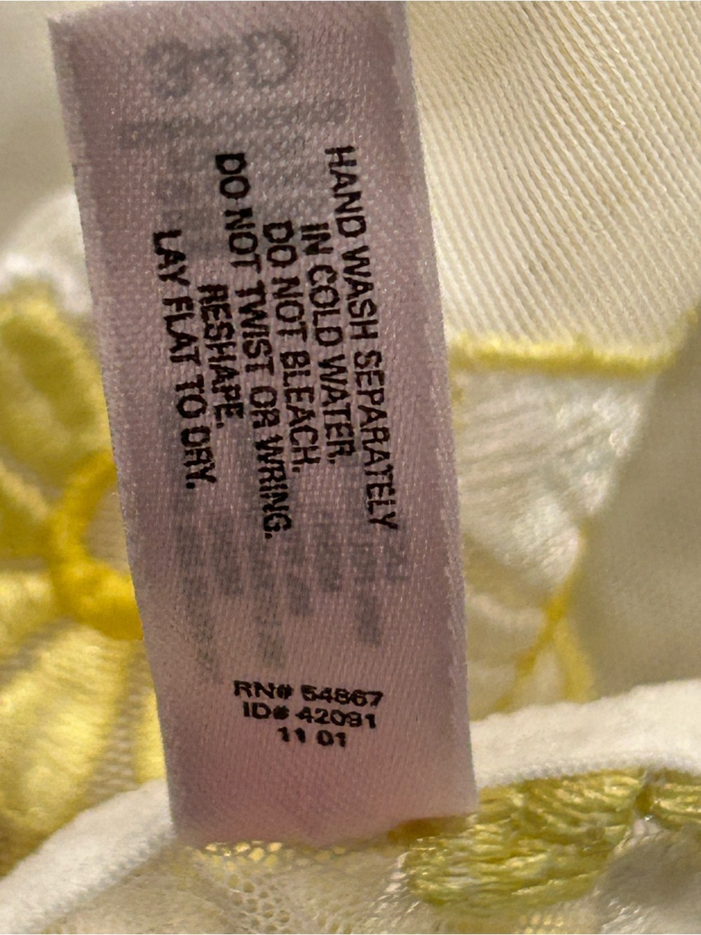 2001 Victoria's Secret White Sheer Bodysuit with Yellow Floral Embroidery - Picture 13 of 13